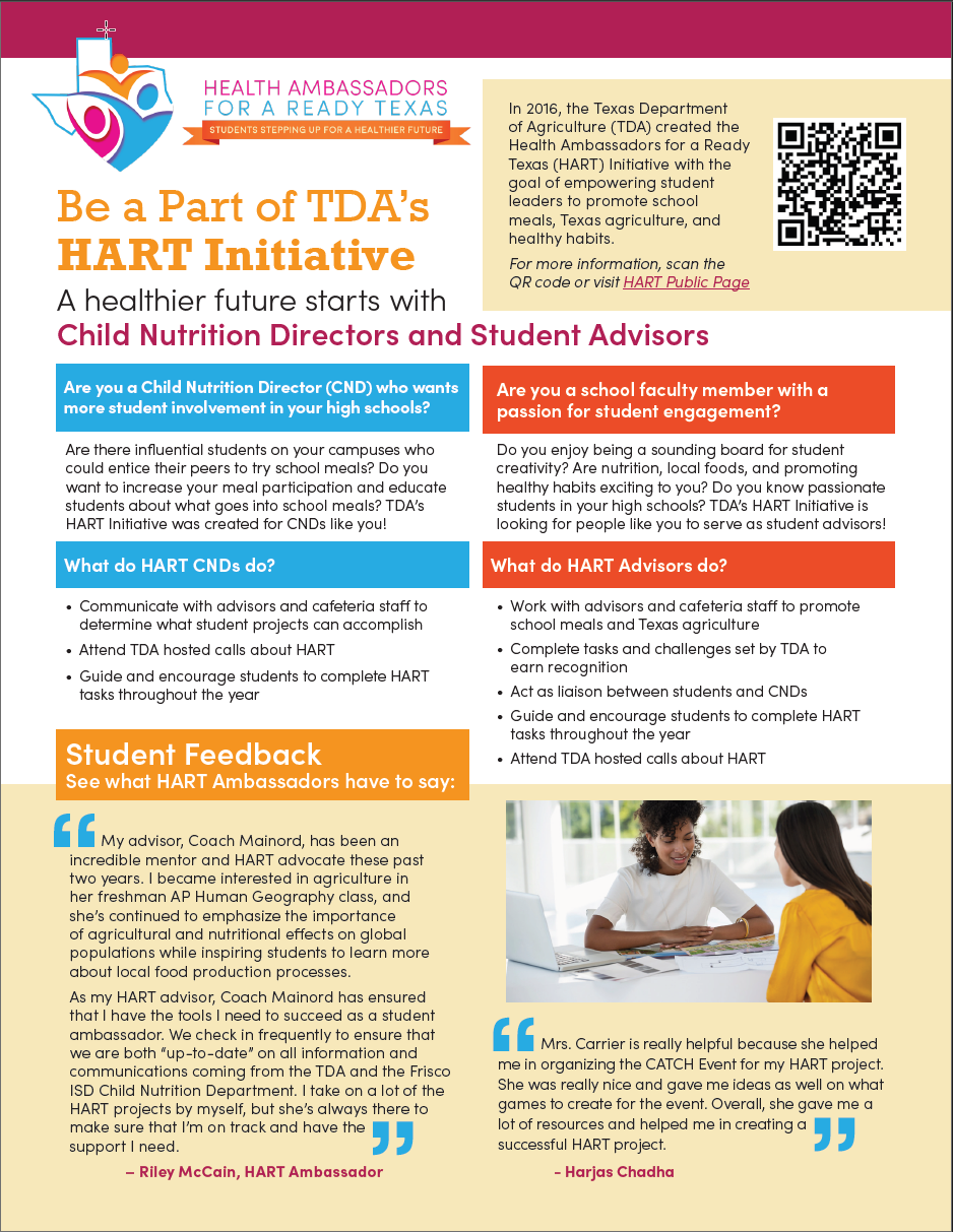 role of student advisors and child nutrition directors in this flyer role of student advisors and child nutrition directors in this flyer